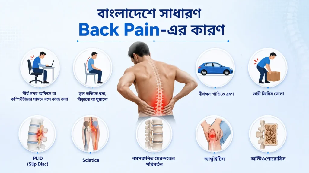 Back Pain reasons in Bangladeshi People explained by Dr MD Ziaul Hasan