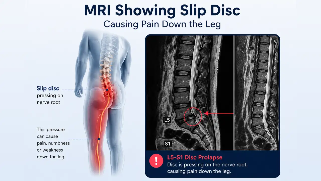 MRI showing Patient Slip Disk